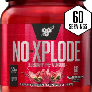 BSN N.O.-XPLODE Pre Workout Powder, Energy Supplement for Men and Women with Creatine and Beta-Alanine, Watermelon, 60 Servings, 2.45 Pound (Packaging May Vary)