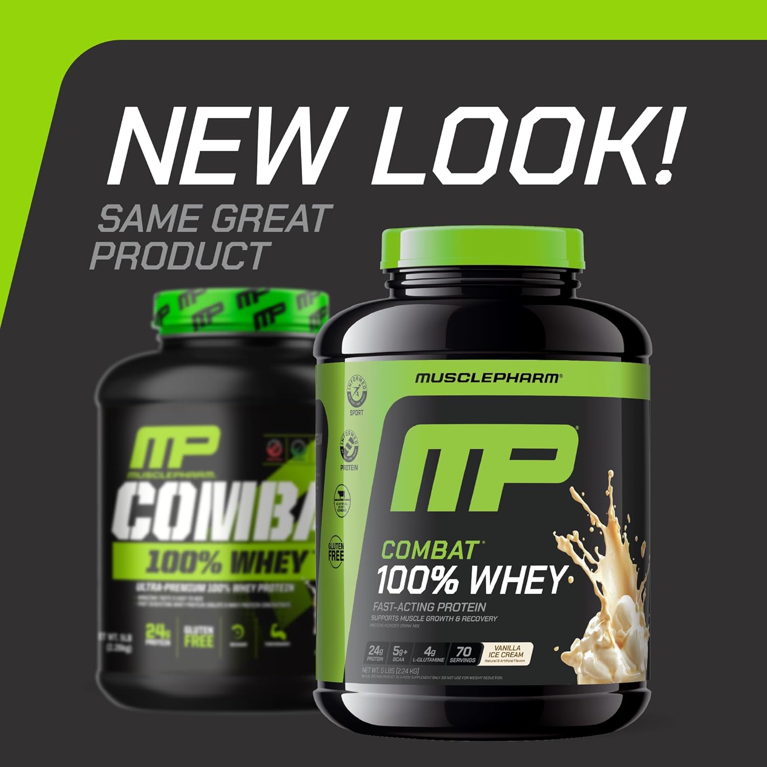 MusclePharm Combat 100% Whey Protein Powder, Vanilla Flavor, Fast Recovery & Muscle Gain with Whey Protein Isolate, High Protein Powder for Women & Men, Gluten Free, 5 lb, 70 Servings - Image 2