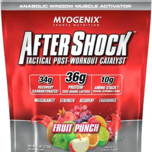 Myogenix Aftershock Post Workout — Muscle Growth Whey Protein Powder — Speeds Up Muscle Growth and Recovery — Supports Joint Health and Replenishes Glycogen — Fruit Punch, 6 lbs
