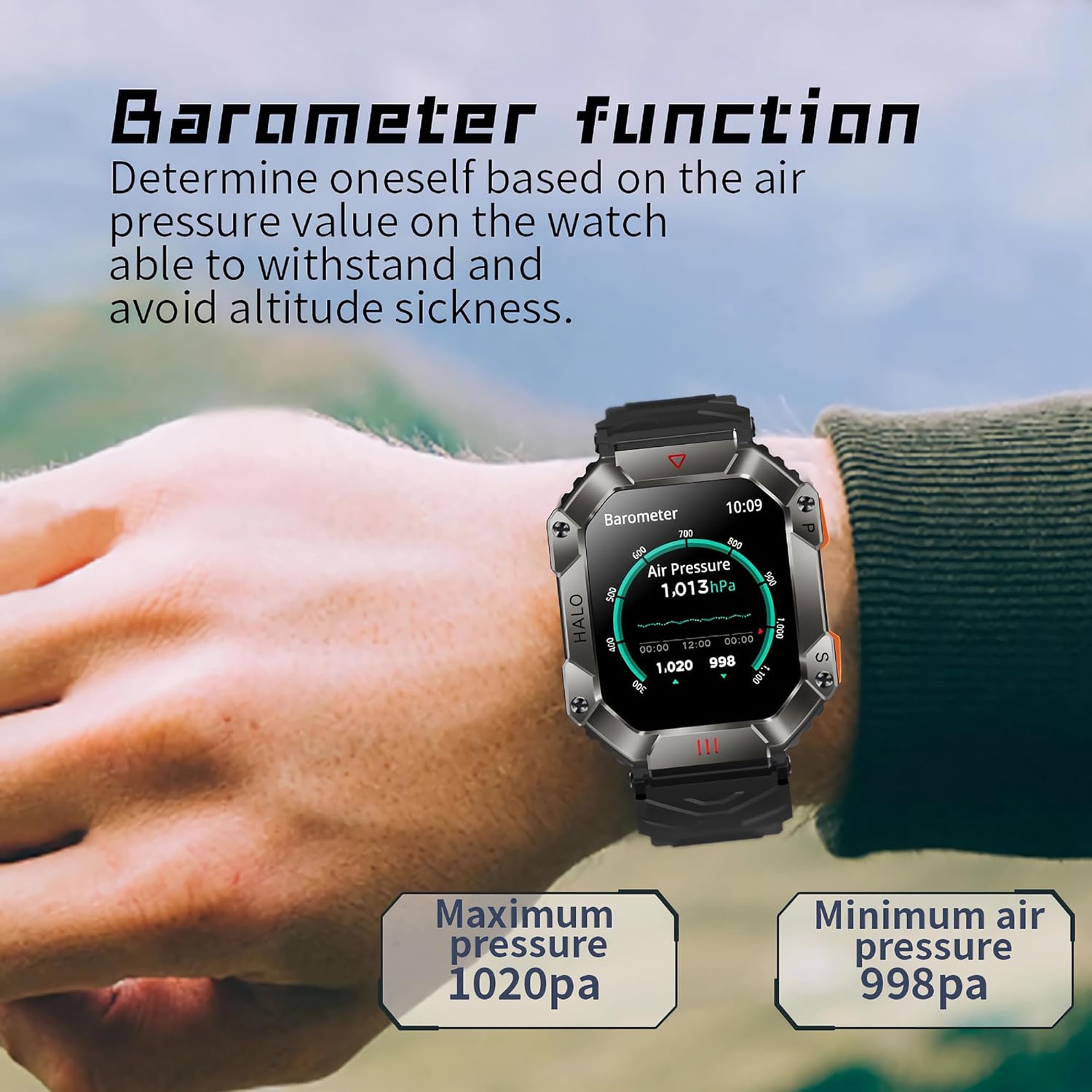 Pard 2.0-inch IPS Screen Outdoor Travel Smart Sports Fitness Tracker, Ultra-Light Smart Watch, Black - Image 5