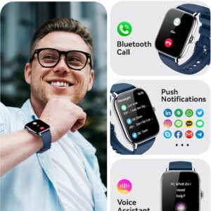 Smart Watch for Women Men- Answer/Make Call, 2025 IP68 Waterproof Fitness Step Sleep Tracker Watch with Monitor Activity Counter Smartwatch for Andriod iPhone iOS Samsung Compatible