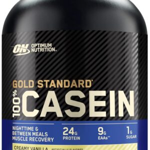 Optimum Nutrition Gold Standard 100% Micellar Casein Protein Powder, Slow Digesting, Helps Keep You Full, Overnight Muscle Recovery, Creamy Vanilla, 4 Pound (Packaging May Vary)