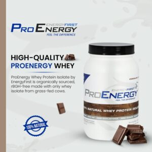EnergyFirst Grass-Fed Chocolate Whey Protein Isolate (2lb), High-Protein Shake, Gluten-Free, Non-GMO Ideal for Meal Replacement & Workout Recovery, 35 Servings