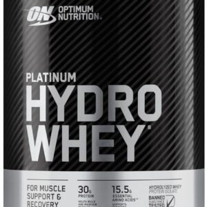 Optimum Nutrition Platinum Hydrowhey Protein Powder, 100% Hydrolyzed Whey Protein Isolate Powder, Flavor: Velocity Vanilla, 20 Servings, 1.76 Pounds (Packaging May Vary)