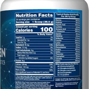 MRM Nutrition Whey Protein | Vanilla Flavored |18g Protein | with 2 Billion probiotics + Digestive enzymes + BCAAs | High Absorption + Digestion | Hormone + antibiotic Free | 33 Servings