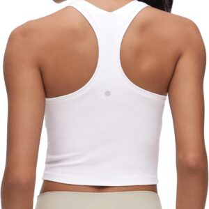 CRZ YOGA Butterluxe Crop Yoga Tank Tops for Women – Workout Athletic Casual Tight Scoop Neck Racerback Sleeveless Shirts