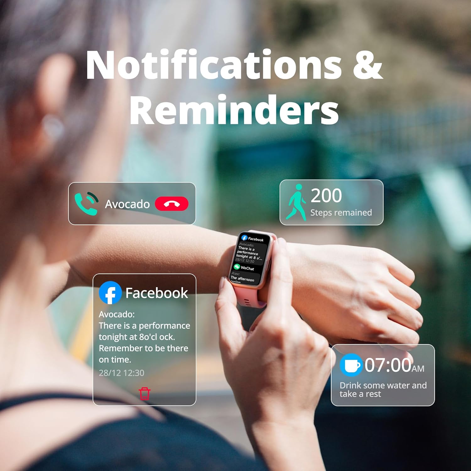 Fitness Tracker Smart Watch for Men Women, 1.47" HD with Bluetooth, 24/7 Heart Rate & Blood Oxygen Monitor, Sleep & Step Counter, 100+ Sports Modes, IP68 Waterproof, Compatible with Android iOS - Image 6