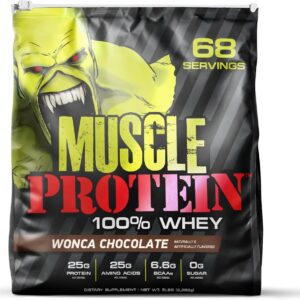 COLOSSAL LABS Muscle Protein Whey Powder [5 lbs/Pack of 1]– Cold Filtered, 25g Pure Protein, 6.6g BCAAs (Packaging May Vary) (5LB, Chocolate)