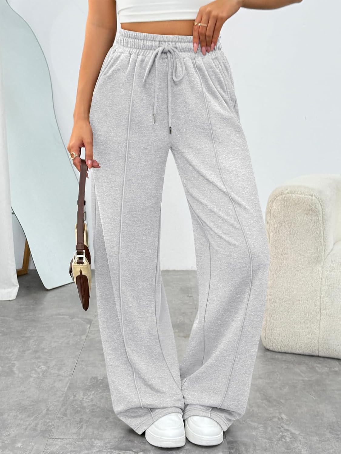 Trendy Queen Womens Wide Leg Sweatpants Baggy Loose Fall Barrel Casual Lounge Athletic Pants Comfy Teen Girl Cute Joggers - Image 3