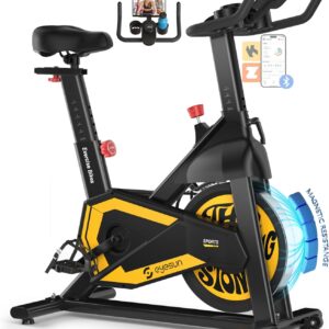 Exercise Bikes for Home,Indoor Cycling Bike with Adjustable Magnetic,Brake Pad Resistance Silent Belt Drive,330lbs Weight Capacity &Upgraded Version Seat for Home Cardio&Weight Loss