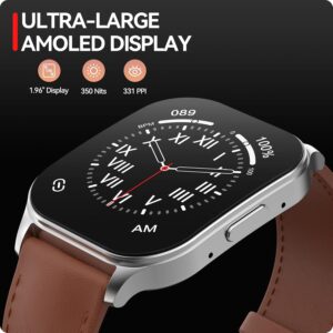 anyloop Smart Watch for Men Women, 1.96″ AMOLED Display, Fitness Watch(Answer/Make Call) with Heart Rate Sleep SpO2 Monitor,IP68 Waterproof Activity Trackers and Smartwatches for iOS and Android