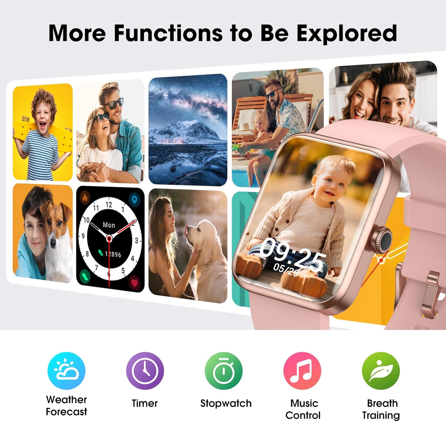 Fitness Tracker Watch, Step Tracker with Heart Rate, Blood Oxygen Sleep Monitor, 5ATM Waterproof Pedometer, Step Calorie Counter, Health Fitness Watch for Sports, Activity Tracker for Women Men - Image 7