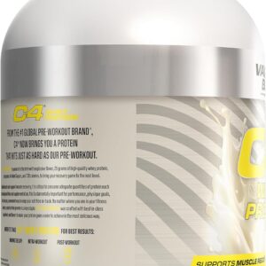 Cellucor C4 Whey Protein Powder, Vanilla Bean – 25g Protein, 0g Added Sugar, 130 Calories Per Serving, Supports Muscle Recovery, 66 Servings, Premium Whey for Post-Workout