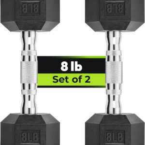 Hex Dumbbell Set, 2.5-65 lb Rubber Encased Exercise & Fitness Dumbbells, Weights Dumbbells Set of 2, Hand Weight for Strength Training