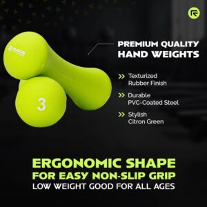 Rage Fitness Dumbbell Hand Weight (Sold in Pairs), PVC Coated, Texturized Rubber Exercise & Fitness Dumbbell for Home Gym Equipment Workouts Strength Training & Anti-Slip Free Weights for Women, Men