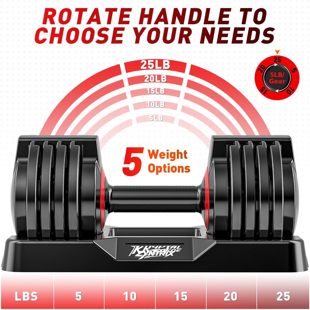 25/55lbs Adjustable Dumbbells Set, Dumbbells with Anti-Slip Metal Handle for Exercise & Fitness Fast Adjust Weight for Full Body Workout Fitness - Image 3