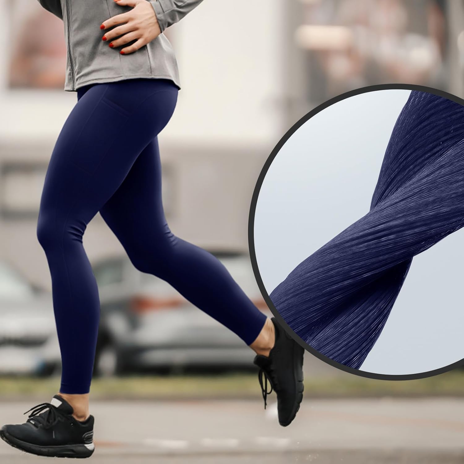 Leggings for Women, Upgraded High Waist Capri Yoga Leggings Workout Running Tummy with Pockets for Women - Image 3