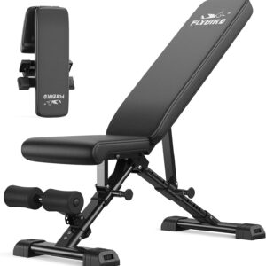 FLYBIRD Adjustable Weight Bench, ASTM-Certified 800LBS Workout Bench Foldable for Home Gym, 90° to -30° FID and 30in Extended Backrest for Bench Press Strength Training Exercise