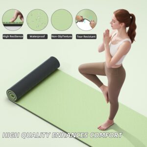 ILILI Yoga Mat 10mm Extra Thick and 193cm Extra Long, 76×28×0.4 Inch, Double Color Non-Slip TPE Material, Easy Carrying with Strap, Ideal for Yoga, Pilates, Floor Exercise, Home and Outdoor Use, Eco Friendly