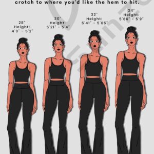 Sunzel Womens Flare Leggings No Front Seam Flare Yoga Pants with Tummy Control Crossover High Waist – 28″ / 30″ / 32″ / 34″