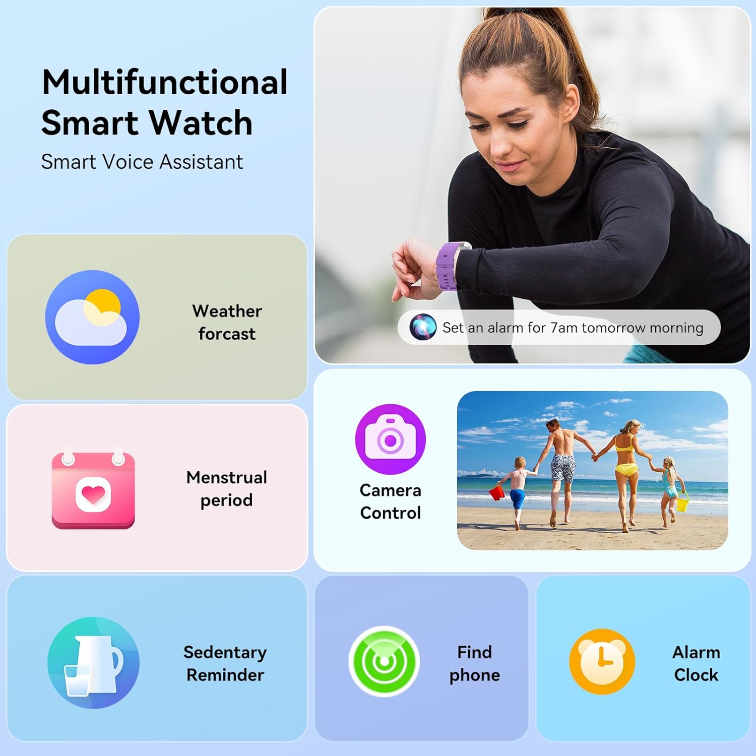 Smart Watch for Men Women, 1.85" HD Smart Watch with Bluetooth Calls, 120+ Sport Modes Fitness Watch, Fitness Tracker 24/7 Heart Rate/Sleep Monitor, IP68 Waterproof, iOS Android Compatible (Purple) - Image 7