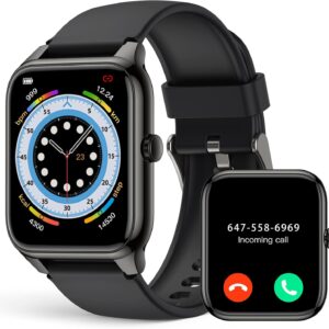 EGQINR Smart Watch, 1.78″ AMOLED 368 * 448 HD Screen, 69 Sports Modes Fitness Tracker with Heart Rate, Blood Oxygen, Sleep, IP68 Waterproof Smartwatch with Bluetooth Call for Android iOS