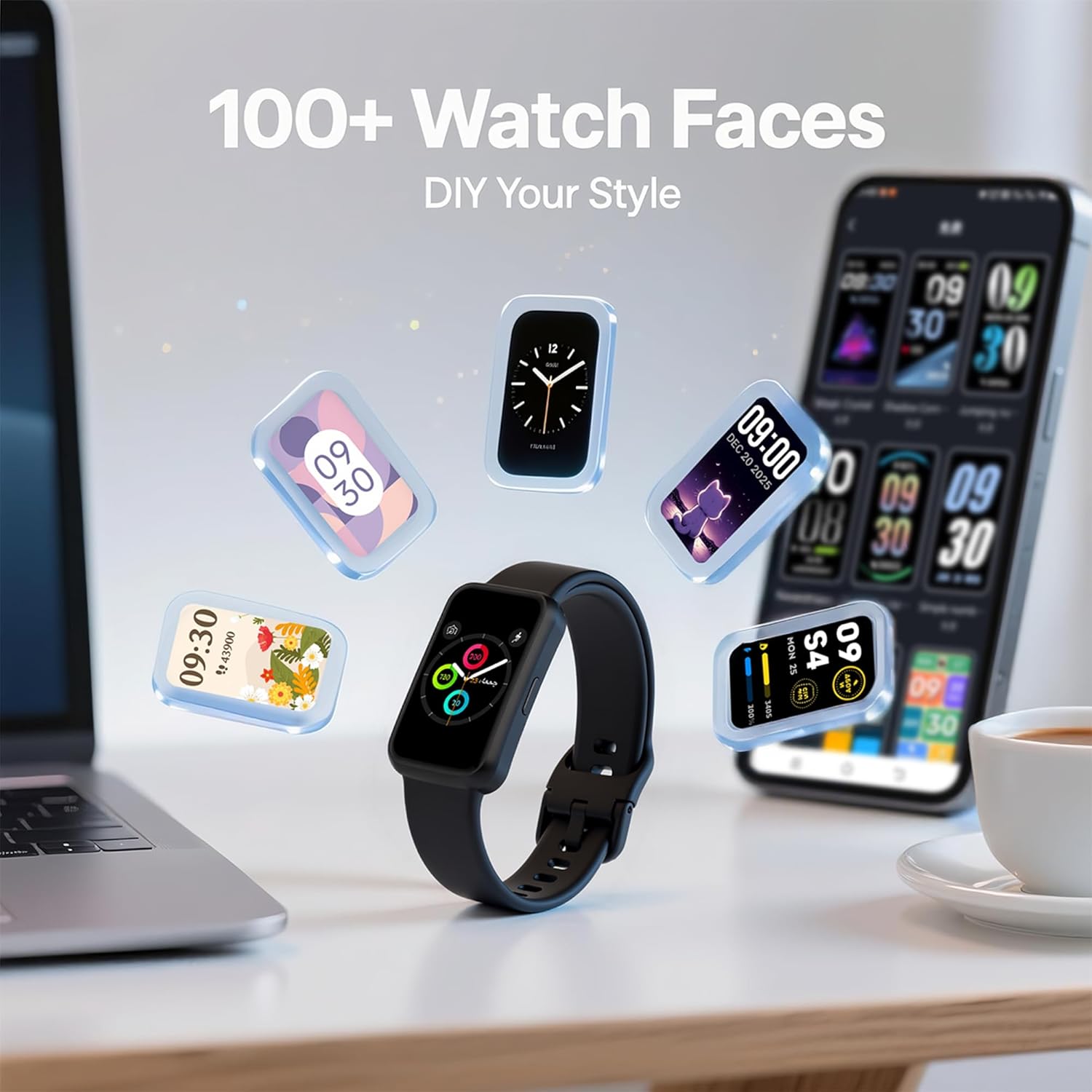 Fitness Tracker Smart Watch for Men Women, 1.47" HD with Bluetooth, 24/7 Heart Rate & Blood Oxygen Monitor, Sleep & Step Counter, 100+ Sports Modes, IP68 Waterproof, Compatible with Android iOS - Image 7