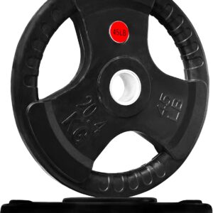 Fitvids Olympic Cast Iron Plate for Strength Training and Weightlifting, Pairs, Sets or Set with Barbell, Multiple Sizes