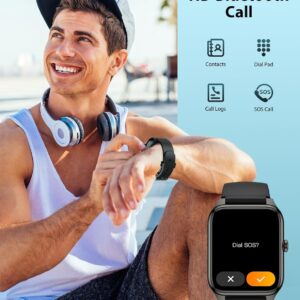 EGQINR Smart Watch, 1.78″ AMOLED 368 * 448 HD Screen, 69 Sports Modes Fitness Tracker with Heart Rate, Blood Oxygen, Sleep, IP68 Waterproof Smartwatch with Bluetooth Call for Android iOS