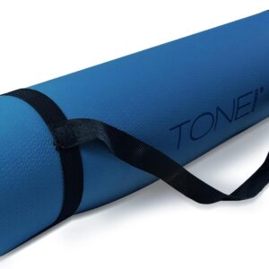 TONE Fitness Yoga Mat 1/4″ Thick Non Slip Exercise & Pilates Mat for Home Workouts with Carrying Strap | Multiple Options