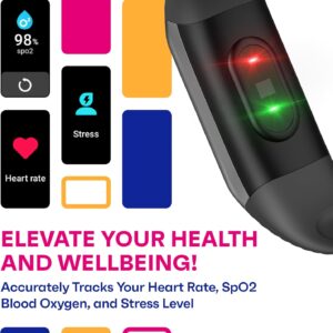 OCTANDRA Active 2 VeryFit Fitness Tracker Heart Rate SpO2 Blood Oxygen Saturation Sleep Monitor 1.05″ Screen Activity Step Counter Pedometer IP68 Waterproof Smart Watches for Men Women (ID155) (Pink)