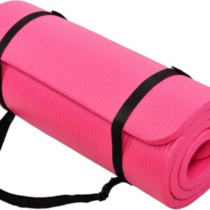 BalanceFrom 1-Inch Premium Yoga Mat,High-Density NBR Foam,1 Inch Thick Yoga Mat for Superior Cushioning and Joint Protection,Non-Slip for Pilates,Gym & Exercise