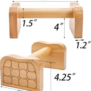 TOPZEA 2 Pcs Wooden Parallettes Push Up Bars, Solid Beech Wood Calisthenics Equipment Non-Slip Push Up Handle Stand for Handstand & Strength Training, Calisthenics, Home Gym & Floor Workouts