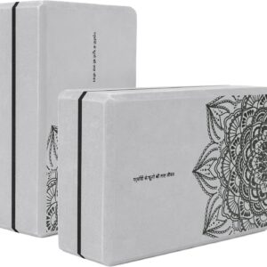 nuveti Yoga Blocks Set of 2, High Density Yoga Brick Foam Blocks to Improve Strength, Flexibility and Balance Brick Foam Blocks