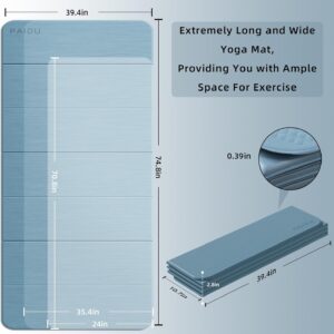 Foldable Yoga Mat thick- 2/5″ (10MM) TPE Non-Slip Design, Quick Fold，Easy Storage, 75×40 Extra Long/Wide for Indoor Yoga, Pilates and Outdoor Travel Workouts
