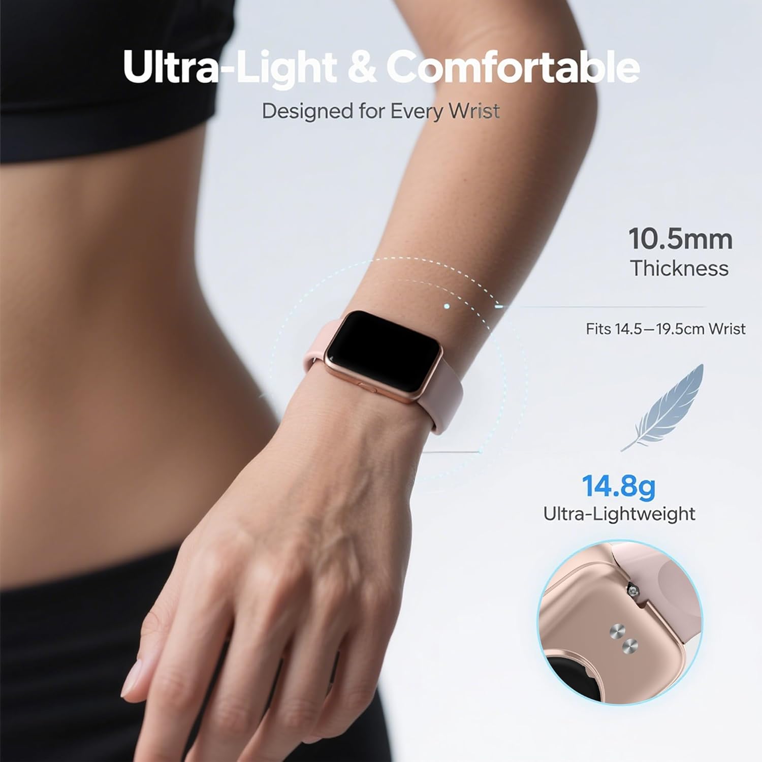 Fitness Tracker Smart Watch for Men Women, 1.47" HD with Bluetooth, 24/7 Heart Rate & Blood Oxygen Monitor, Sleep & Step Counter, 100+ Sports Modes, IP68 Waterproof, Compatible with Android iOS - Image 8