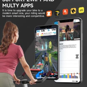 pooboo Exercise Bike, Adjustable Magnetic/Brake Pad Resistance Silent Belt Drive, Indoor Cycling Bike for Home Cardio, Fitness Stationary Bike with 350lbs/300lbs Weight Capacity &Upgraded Version Seat Solid Build 1