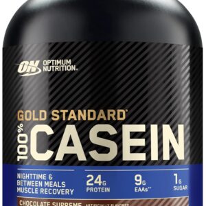 Optimum Nutrition Gold Standard 100% Micellar Casein Protein Powder, Slow Digesting, Helps Keep You Full, Overnight Muscle Recovery, Chocolate Supreme, 4 Pound (Packaging May Vary)