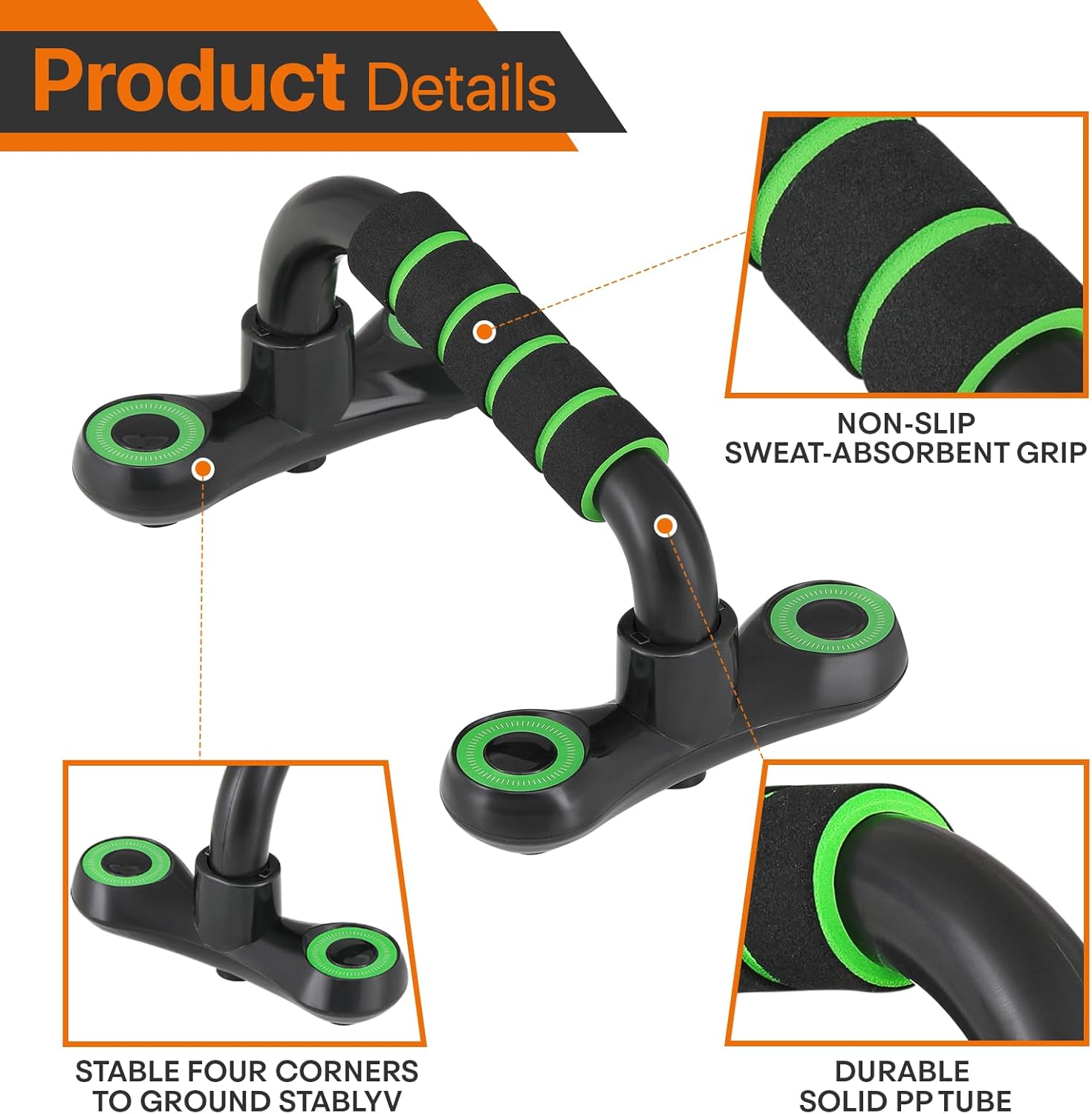 SFIHOME Push Up Bars Strength Training, Portable Non-Slip Pushup Handles with Cushioned Foam Grip, Sturdy Structure, Perfect Push Up Handles for Floor, Home Gym Fitness Workout Equipment - Image 4
