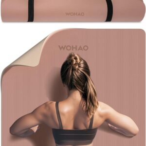 Extra Thick 8mm Yoga Mat, 72″x28″ Non Slip Exercise Mat, Reversible 2-Sided Dual Color Premium POE Material, with Carrying Strap for Yoga, Pilates, Home Gym