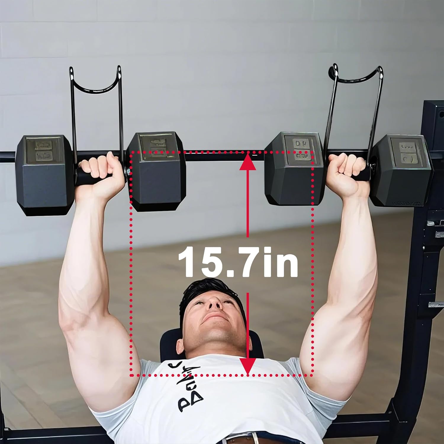 Upgraded 2-Pack Mad Spotter Pro 2.0 Dumbbell Hooks, Dumbbell Spotter Hooks with 250 lbs Load for Bench Press, Chest & Shoulder Workouts with Wrist Straps, Storage Bag,Perfect for Hanging Dumbbells - Image 6