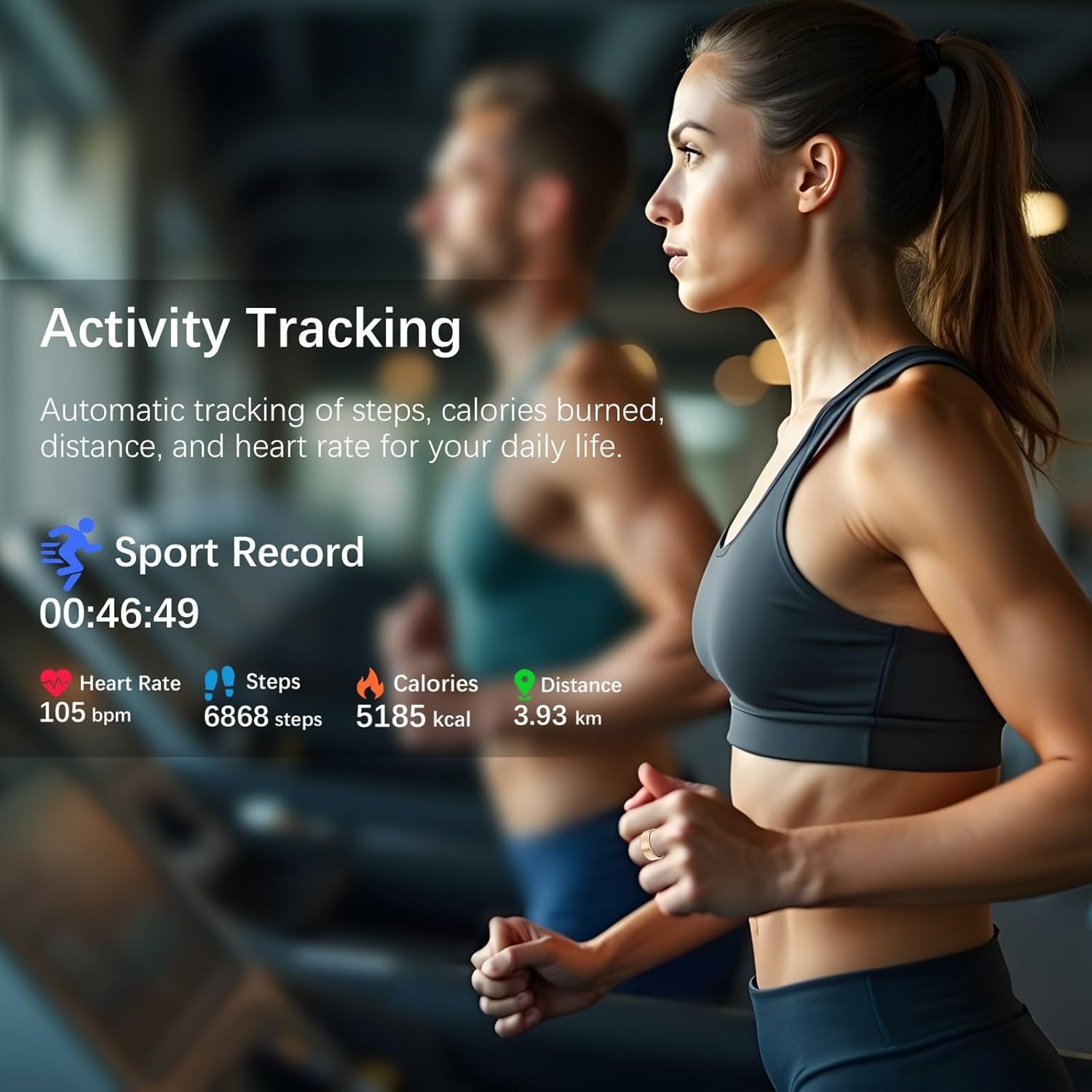 Ring Health Tracker for Women Men, Fit Ring with Heart Rate, Blood Oxygen, Sleep Monitor, Calories, Step Counter, IP68 Waterproof Smart Ring for iPhone & Android, No Subscription Fee (Rose Gold, 10#) - Image 4
