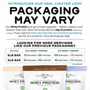 Muscle Feast Grass-Fed Whey Protein Concentrate Powder, All Natural, Hormone Free Pasture Raised Whey Protein Powder for Women & Men, Clean, Non-GMO & Gluten Free Whey Concentrate – Chocolate, 5lb