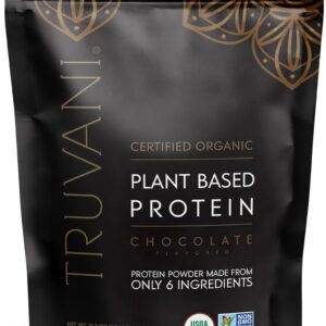 Truvani Vegan Pea Protein Powder | Chocolate | 20g Organic Plant Based Protein | 18 Servings | Keto | Gluten & Dairy Free | Low Carb | No Added Sugar