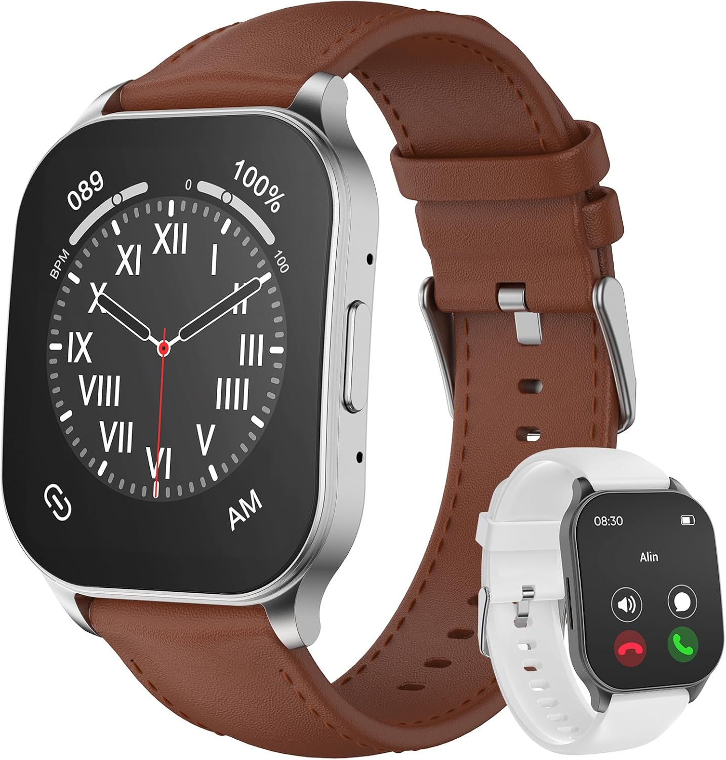 anyloop Smart Watch for Men Women, 1.96" AMOLED Display, Fitness Watch(Answer/Make Call) with Heart Rate Sleep SpO2 Monitor,IP68 Waterproof Activity Trackers and Smartwatches for iOS and Android