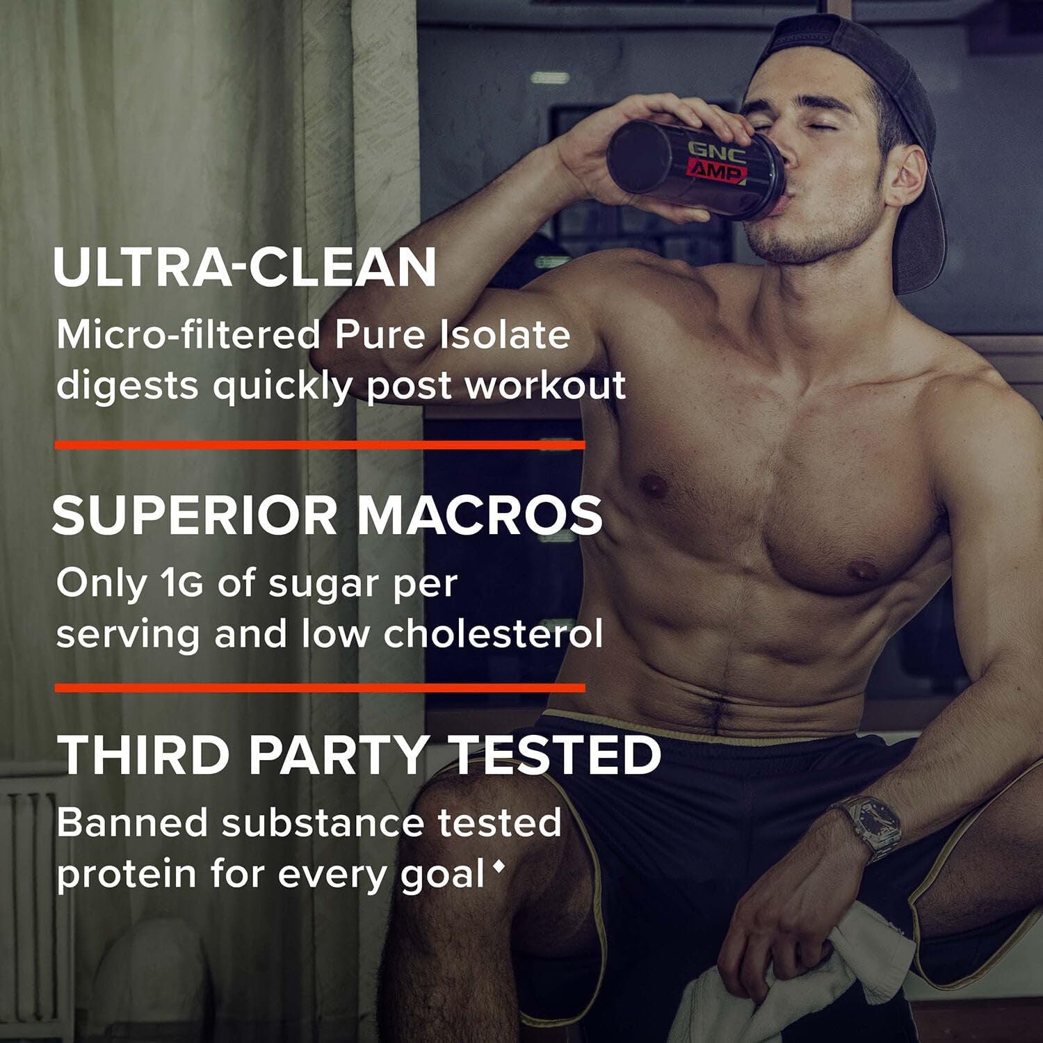 GNC AMP Pure Isolate Whey Protein - Chocolate Peanut Butter Cup (28 Servings) - Image 6