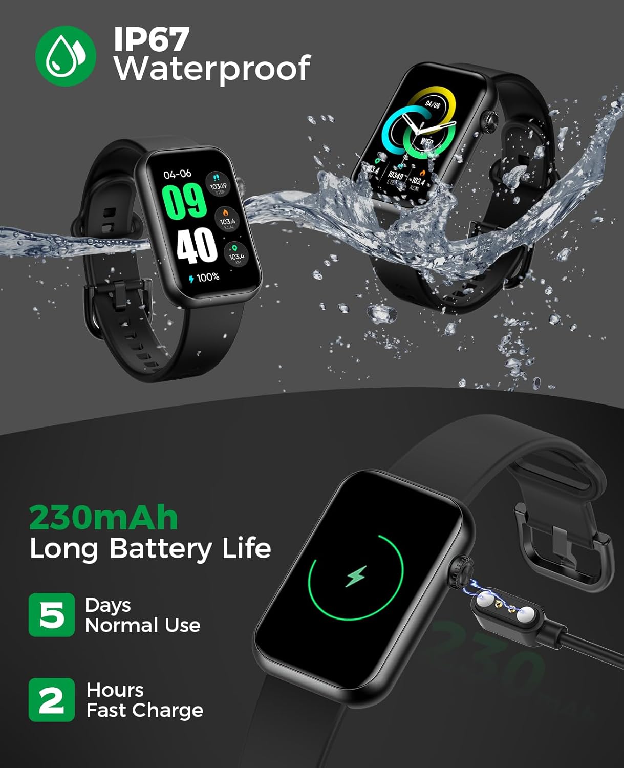 Smart Watch Fitness Tracker (Answer/Make Calls), 24/7 Heart Rate Spo2 Blood Pressure Monitor Sleep Tracker, 114 Sports Modes Calorie Step Tracker Pedometer, Waterproof Activity Tracker for Women Men - Image 5