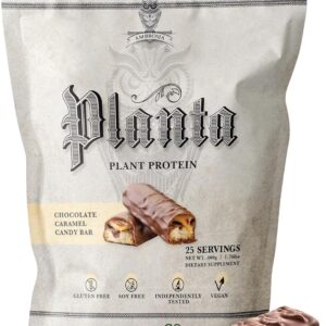 Ambrosia Planta – Plant-Based Protein Powder 20g | Dairy Free Vegan Protein Powder with BCAA Amino Acids | Keto-Friendly, No Added Sugar | 25 Servings | Candy Bar