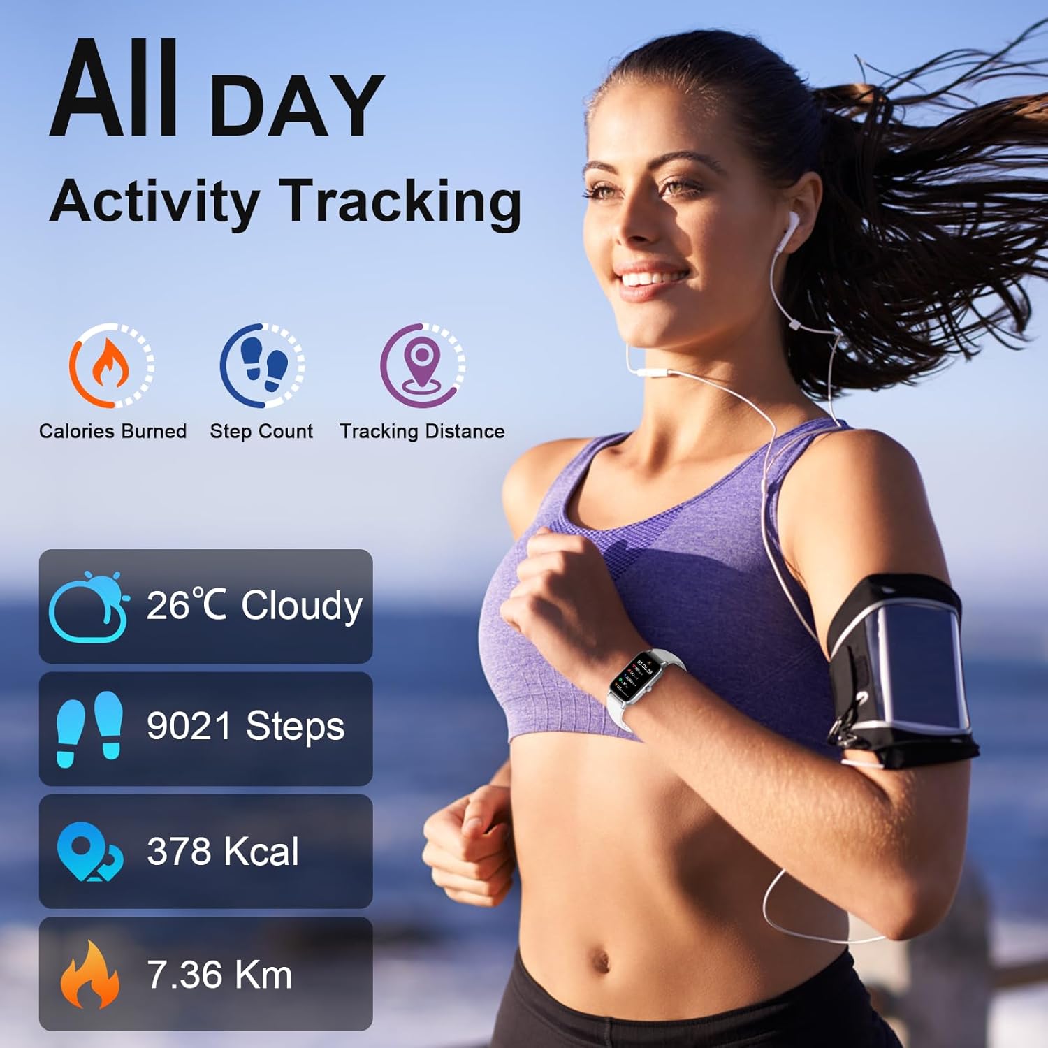 Smart Watch for Men Women(Answer/Make Call), 2025 HD Touch Fitness Activity Tracker 1.57” Smartwatch with Heart Rate/Sleep Monitor/Pedometer/113+ Sports, IP68 Waterproof Fitness Watch for Android iOS - Image 6