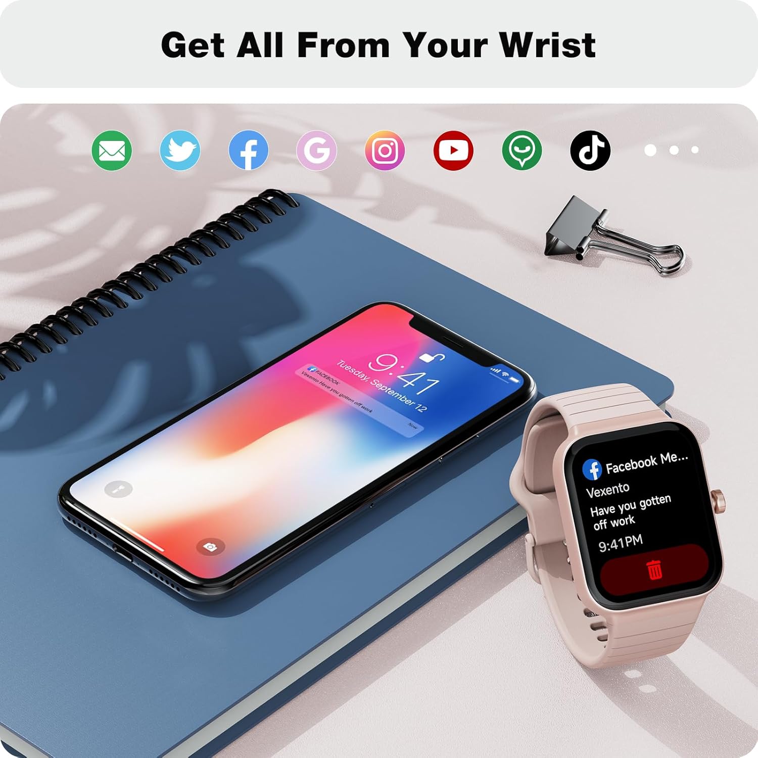 Fitpolo Smart Watch for Women,1.8” Touchscreen, Bluetooth Call, Alexa Built-in,24/7 Heart Rate, SpO2 Monitor, Step Counting, Sleep Tracking, IP68 Waterproof Fitness Tracker Watch for Android iPhone - Image 7